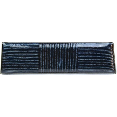 MIJ Talíř na sushi Lines 33 x 10 cm tmavomodrý