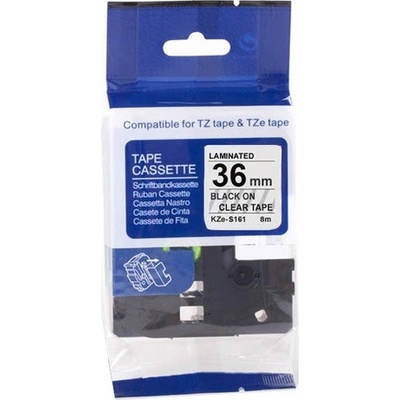 Compatible Съвместима лента с Brother TZ-S161/TZe-S161, 36mm x 8m, екстра лепило черен печат / ясен база (tzes161)