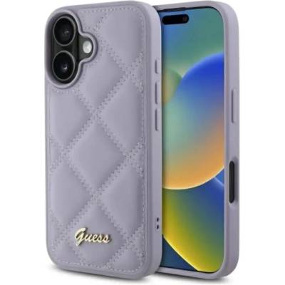 GUESS Калъф Guess Quilted Metal Logo за iPhone 16 - светло лилав (3666339346461)