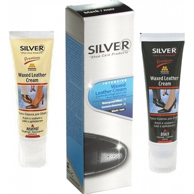 Silver krém na obuv s voskom Tuba s aplikátorom čierny 75ml