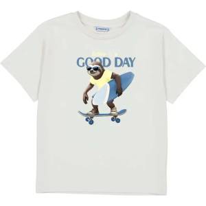 MAYORAL Тениска къс ръкав "good day" бял цвят за мини момче Mayoral