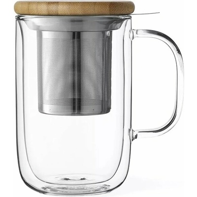 Viva Scandinavia Hrnček s infuzérom na čaj BALANCE dvojstenný sklo 500 ml