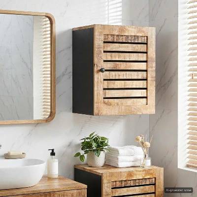 vidaXL Висящ шкаф със съхранение Кафяв и черен 38 x 33, 5 x 48 см (4018864)