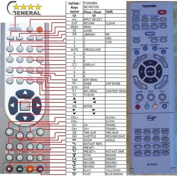 GENERAL TOSHIBA SE-R0105 - съвместимо дистанционно управление на марката General (SE-R0105)