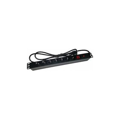 ALANTEC Удължител със 7 гнезда, Alantec, Пластмаса, 19", 7 x CEE 7/5 CEE 7/7 щепсел, Черен