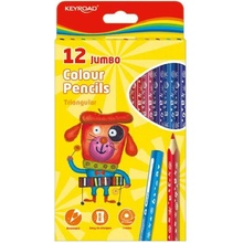Keyroad Jumbo trojhranné farbičky mix farieb 12 ks KR971349