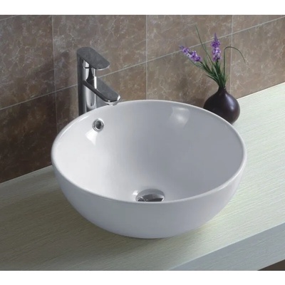 Inter Ceramic Мивка за баня ICB 873, монтаж върху плот, порцелан, бял, 43x43x17.5см (873)