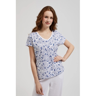 Moodo Дамска тениска с десен Moodo Moodo | Byal | ЖЕНИ | XXL