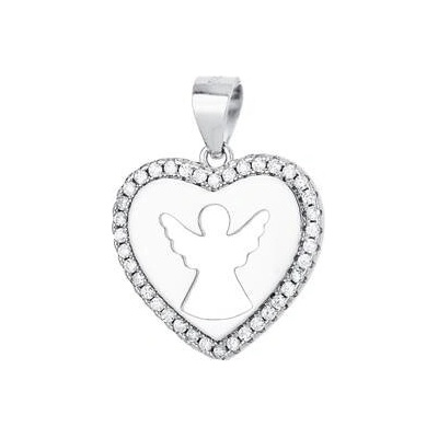 Nubis Stříbrný přívěšek andělíček se zirkony NB 4118