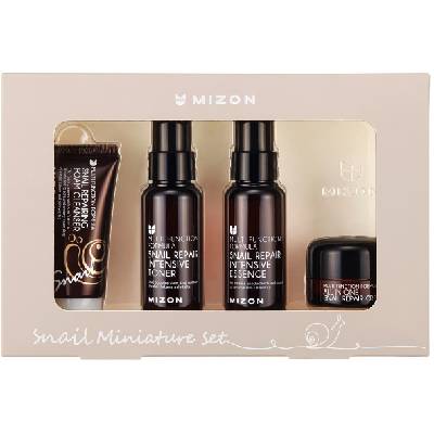 Mizon SNAIL MINIATURE SET (snail repairing foam cleanser 30ml, snail repair essence 50ml, snail repair toner 50ml, all in one snail repair cream 15ml)