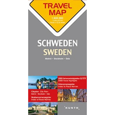 Švédsko 1:800T TravelMap KUNTH