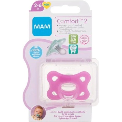 MAM Comfort 2 Silicone Pacifier 2-6m Pink силиконов биберон