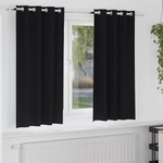 Pure Line Home Плътни завеси в цвят черен с метални халки, 2 бр. , 140 x 175 см - zalegloto - 55,94 лв
