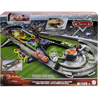 Mattel Cars Autodráha Rallye Golden Piston s kovovým vozidlom Blesk McQueen HPD81