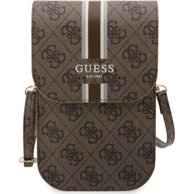 Pouzdro Guess PU 4G Printed Stripes Phone Bag hnědé