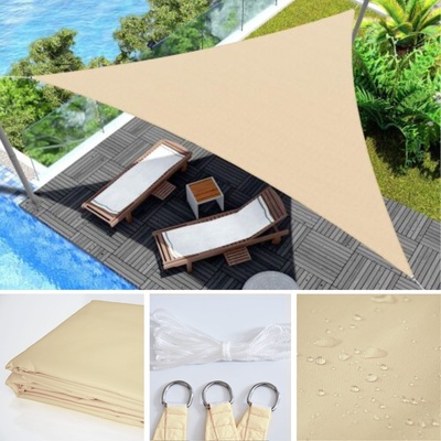 Pepita водоустойчиво триъгълно платно за слънце 3x3x3m 160g/m2 - бежово (ZH-001-Beige)