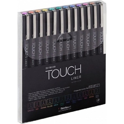Technické linery TOUCH 12 ks barevné 0,1 mm