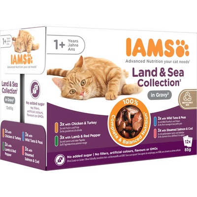 Iams Delights Adult Land & Sea Mix v omáčke 24 x 85 g