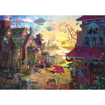Image 1 of Schmidt Spiele - Puzzle Rose Cat Khan: Dragon mail - 1 000 piese