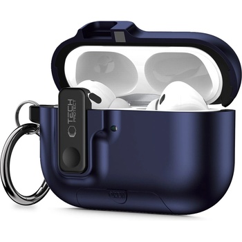 Tech-Protect Твърд калъф с карабинер за слушалки Apple AirPods Pro 3 от Tech-Protect Slim Hook - Navy Blue (5906302333295)