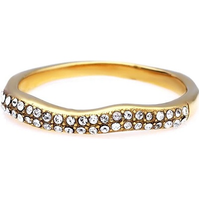 MPM Dámský ocelový prsten z chirurgické oceli se zirkony Prsten 8027 zlatý SRI.8025