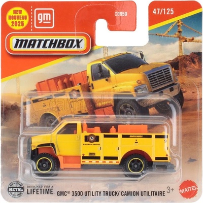 Mattel hot wheels GMC 3500 Utulity Truck 2018 Žlutá 1:64