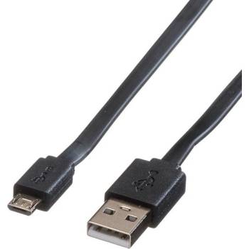 Image 1 of Roline Кабел Roline 11.02. 8760, USB A(м) към USB Micro B(м), 1m, черен (11.02.8760)