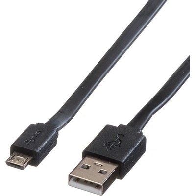 Roline Кабел Roline 11.02. 8760, USB A(м) към USB Micro B(м), 1m, черен (11.02.8760)