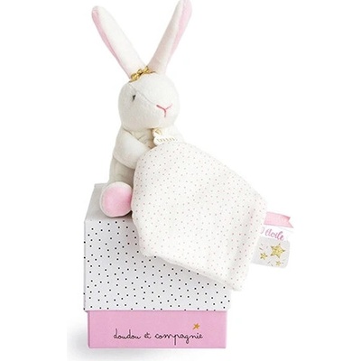 Doudou et Compagnie Paris Doudou Plyšový králik s muchotrávkou 10 cm ružový