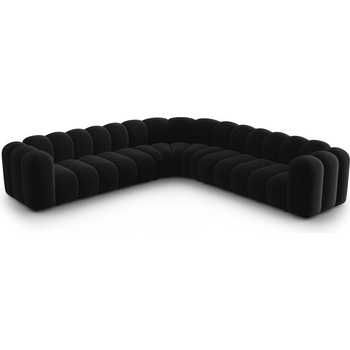 Micadoni Антрацитен кадифен модулен ъглов диван Lupine - Micadoni (MIC_COR_44_F1_LUPINE6)