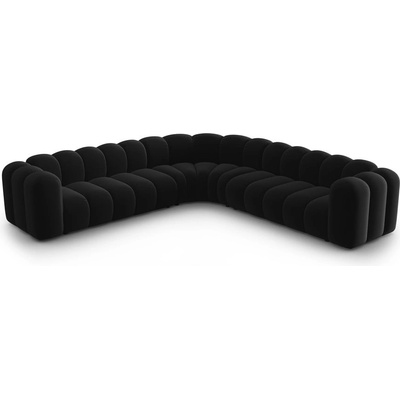 Micadoni Антрацитен кадифен модулен ъглов диван Lupine - Micadoni (MIC_COR_44_F1_LUPINE6)