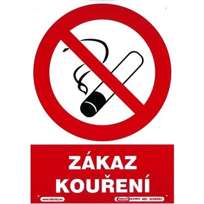Tabulka A4 ZÁKAZ KOUŘENÍ