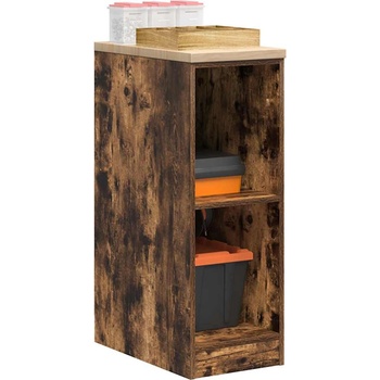 vidaXL Гаражен шкаф за съхранение, опушен дъб, 30x51x85 см, бор масив (860530)