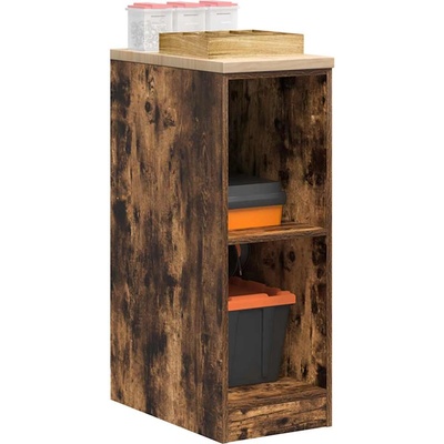 vidaXL Гаражен шкаф за съхранение, опушен дъб, 30x51x85 см, бор масив (860530)