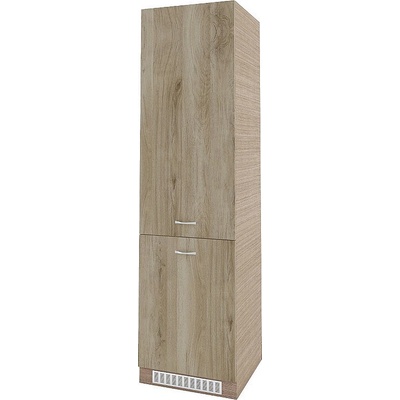 ИРИМ Колонен шкаф за вграждане на хладилник с две врати Сити МДА-50 мока / дъб сонома арвен 60 см