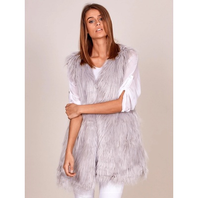 Dámska chlpatá vesta AT-KZ-173501A-1.12P light gray