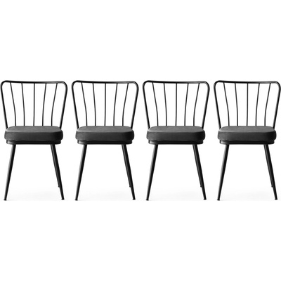 Kalune Design Yildiz čierna / tmavosivá 4 ks