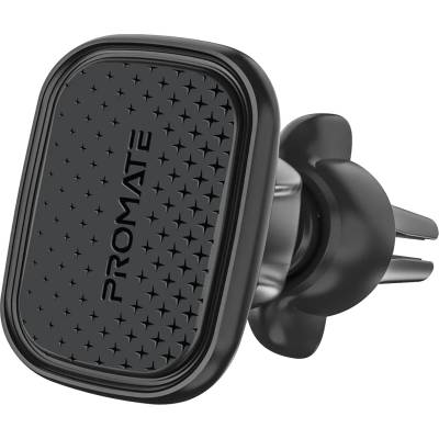 Promate Стойка за кола, ProMate, Ventmag-XL, 360 Cradleless Magnetic Car AC Vent Mount for Smartphones Secure Anti-Slip Mount Multi-Angle Mounting Metal Ring and Rectangular Plate included , Черен