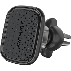 Promate Стойка за кола, ProMate, Ventmag-XL, 360 Cradleless Magnetic Car AC Vent Mount for Smartphones Secure Anti-Slip Mount Multi-Angle Mounting Metal Ring and Rectangular Plate included, Черен