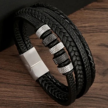 HARAHU Мъжки гривна gi-33324 - Черна / Сребриста kp33324 (gi-33324)