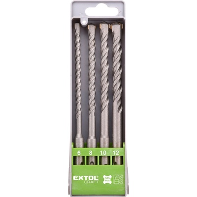 EXTOL Vrtáky SDS-plus do betónu, sada 4ks 6-12x160mm