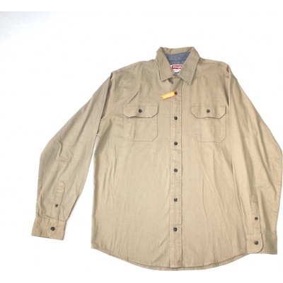 Wrangler košile pánská dlouhý rukáv stretch twill béžová