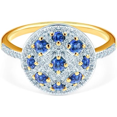 SAVICKI Годежен пръстен: два цвята злато. диаманти. сини сапфири