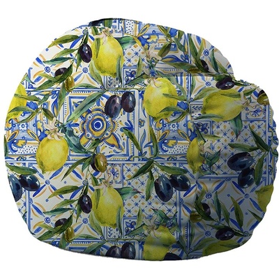 PUFRELAX Барбарон 400л. Matusalem, Mediterranean Vibe, Перящ се калъф, Подходящ за деца, Пълнеж с микс от мемори пяна и дунапрен, принт (PUF-M-M-TM-MEV)