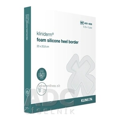 Kliniderm foam silicone heel border krytie penové silikónové 20 x 20,8 cm, 5 ks