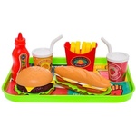 Mikro Комплект храни и напитки Fast Food 6 бр. с поднос 26x19см (81389)