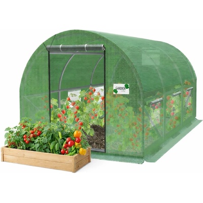 Garden Line Záhradný fóliovník 3-sekčný 3 x 2 x 2 m 6+1 okno zelený