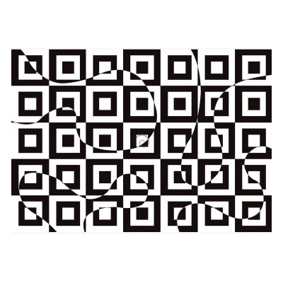 FT7707 Samolepiaca textilní fototapeta Čierno-biela štvorcová 3D ilúzia, rozmery 254cm x 184cm
