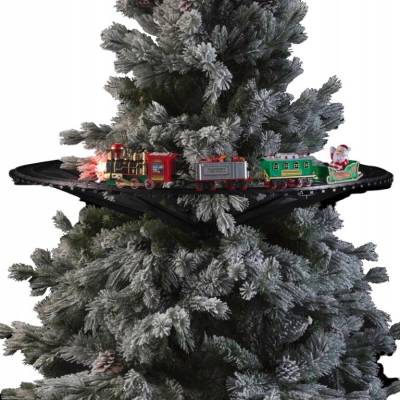 Fééric Lights and Christmas VLÁČIK NA VIANOČNÝ STROMČEK JAZDIACI VLAK KOĽAJNICE VAGÓNY MIKULÁŠ VIANOČNÁ DEKORÁCIA
