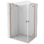 Mexen Mist-H Duo лява душ кабина 90 x 80 см, прозрачна, матирана мед - 8A5-090L-080P-65-00 (8A5-090L-080P-65-00)